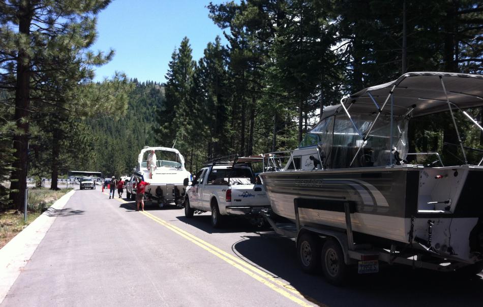One of several Lake Tahoe inspection station, this one is located near Highway 50 and Spooner.