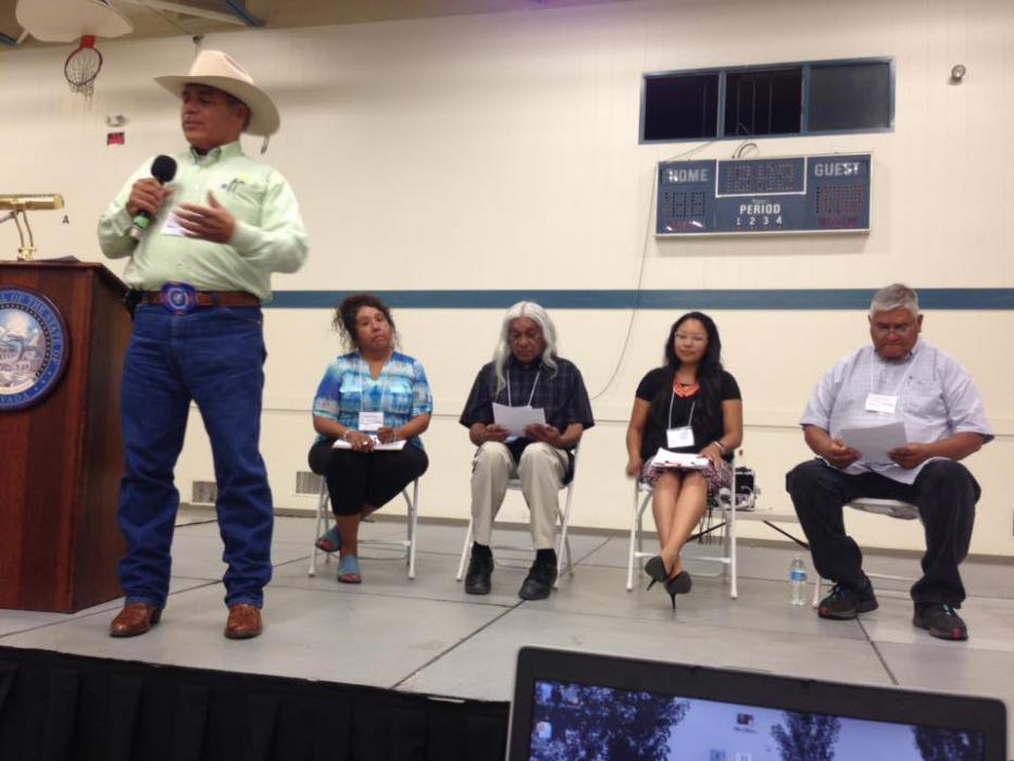 Tuesday launched the Bi-State Traditional Ecological Knowledge Summit at the Stewart Indian School in Carson City.