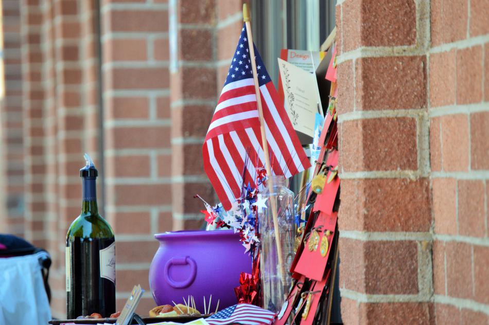 Wine Walk tasting table along West Telegraph Street.