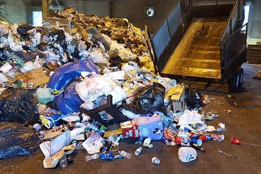 Collected trash at South Tahoe Refuse. Photo by Kenny Curtzwiler