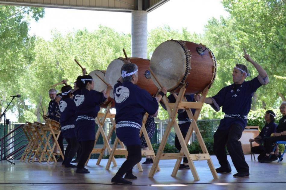 Photo by Lisa Fisher. Taiko Drummers of Reno.