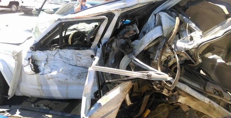 The Jeep that was hit in Sunday's crash that seriously injured at Douglas High School student. Photo used by permission