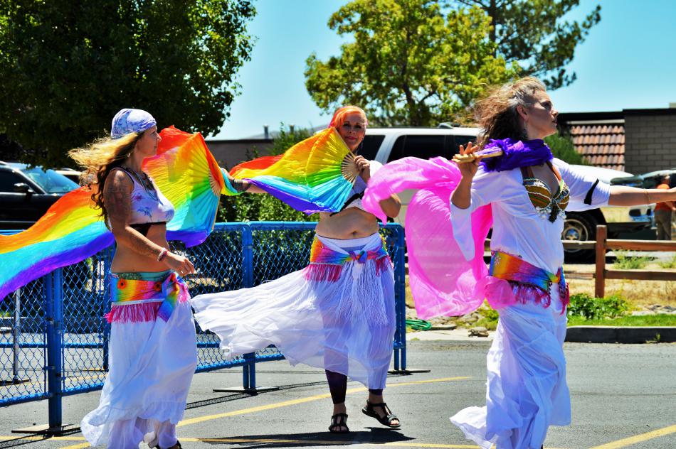 Photo by Brett Fisher. Belly dancers perform Saturday at Sassabration.