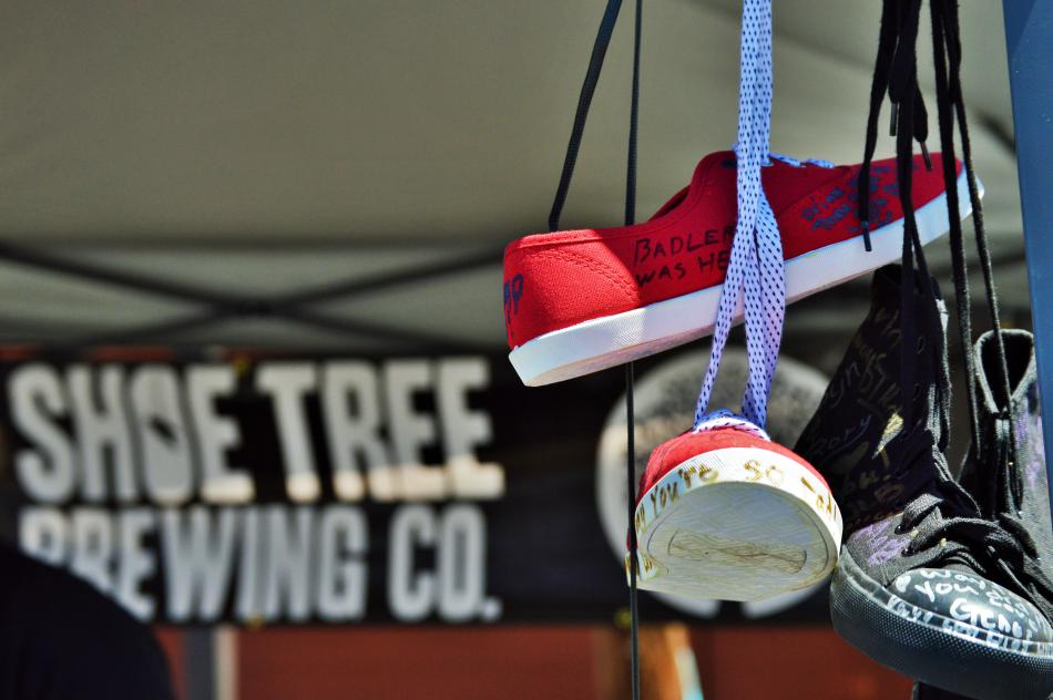 Photo by Brett Fisher. Shoe Tree Brewing Company booth at Sassabration.