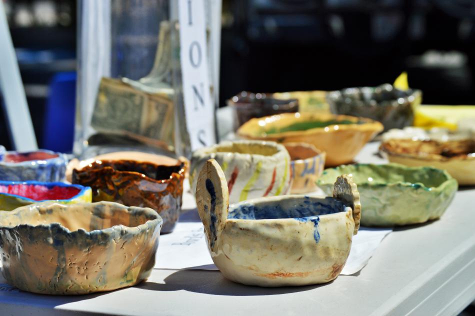 Photo by Brett Fisher. Finished bowls available for purchase with a donation.