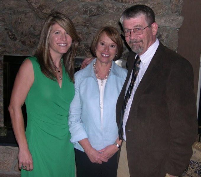 In the photo are 'Always Lost' exhibit manager Amy Roby, Marilee and Major USMC (Ret.) Kevin Burns