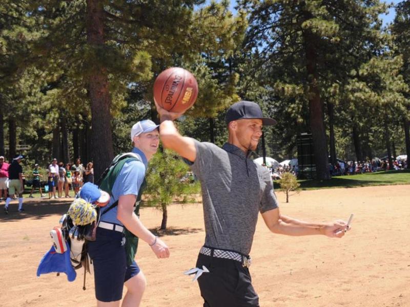 Steph Curry at the American Century Championship Thursday. Photo by Jeff Bayer
