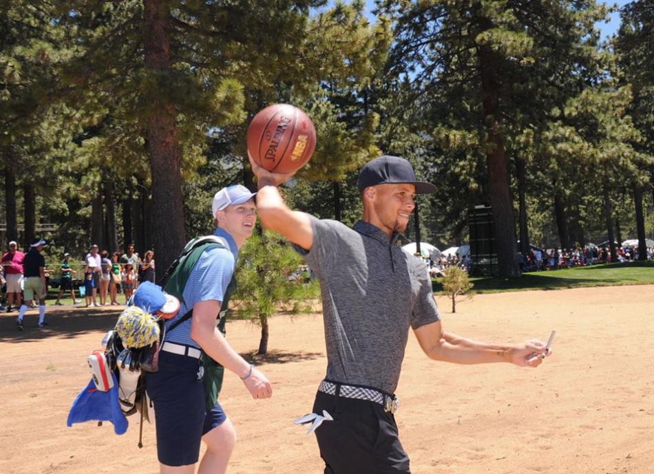 Steph Curry at the American Century Championship Thursday. Photo by Jeff Bayer