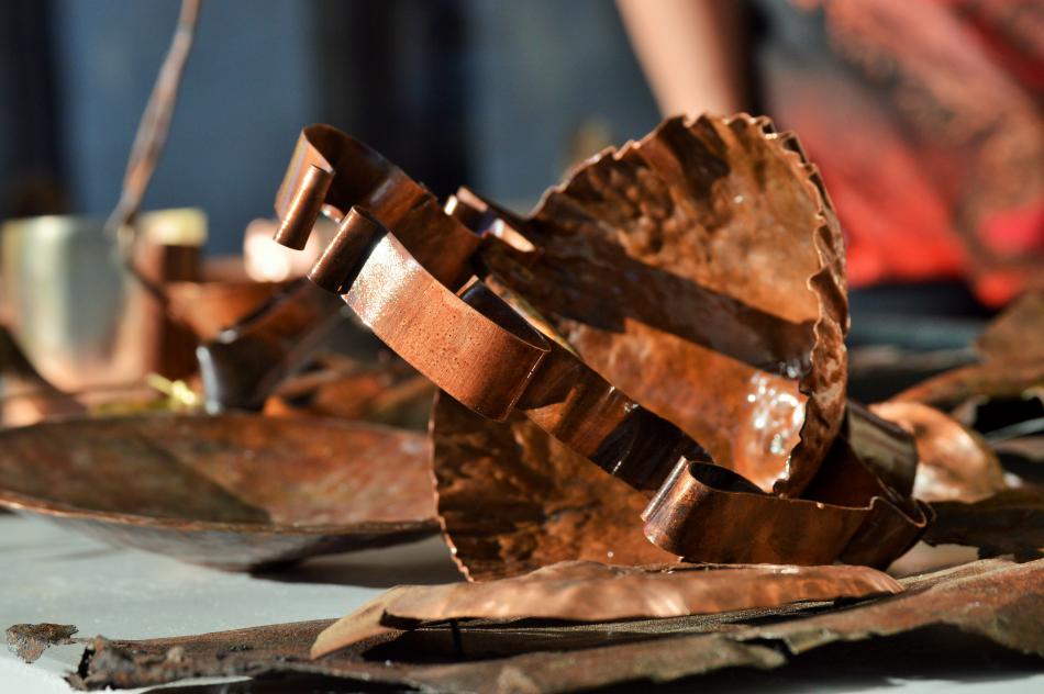 Photo by Brett Fisher. Metal sculpture by Jay Foremaster.