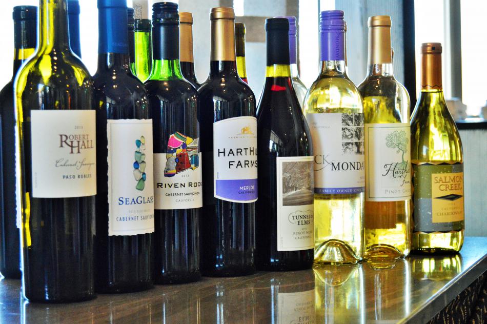 Wine selection at Van Gogh and Vino.