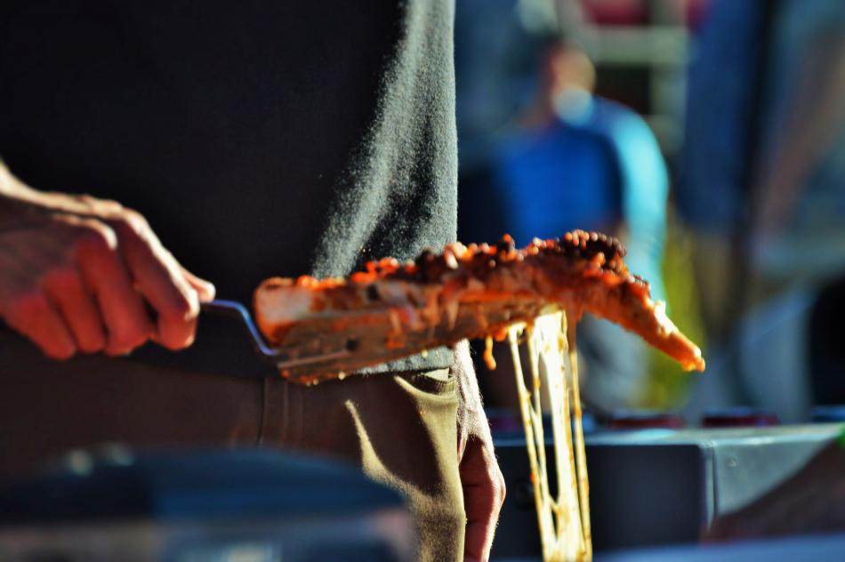 Thick Slice Pizza serves up whole slices on E. Proctor Street.