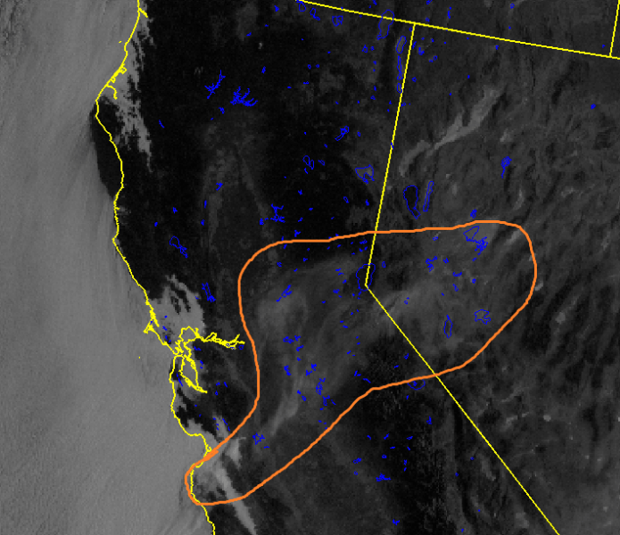 From NWS: The visible satellite image shows the expansive area of smoke that has moved northeastward.