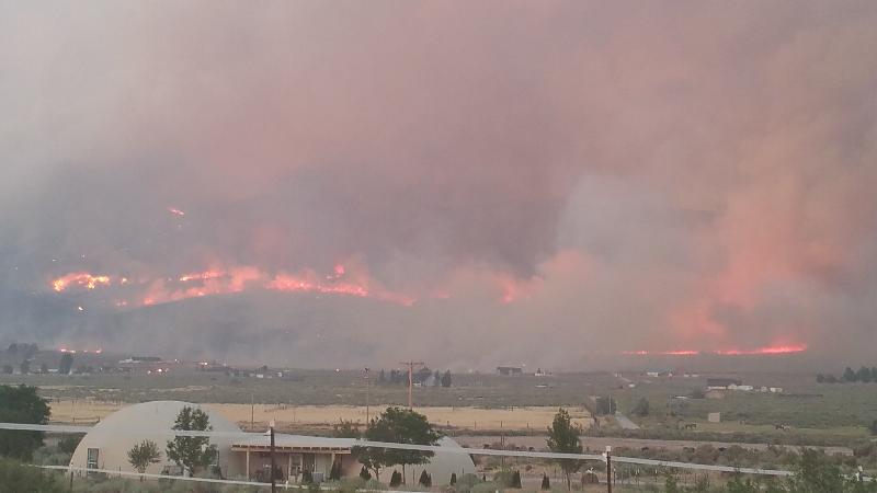 Photo courtesy Daphne Miller. The Rock Fire north of Reno.