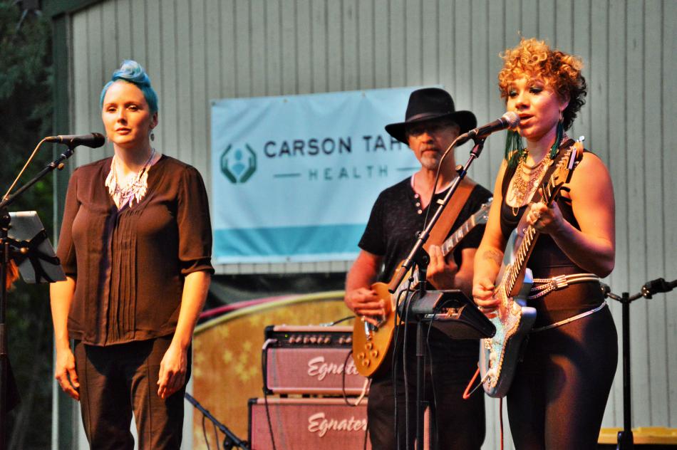 Whitney Myer with members of her band.