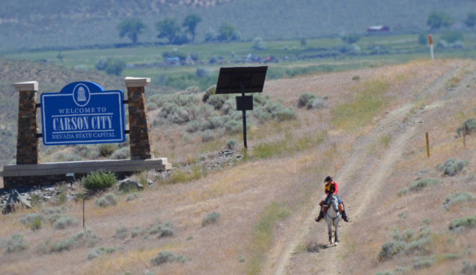 Photo by Lisa Fisher. The Pony Express Re-ride historical reenactment.