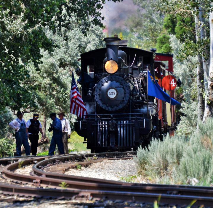 V&T Engine No. 25 at the Nevada State Railroad Museum during Fourth of July.