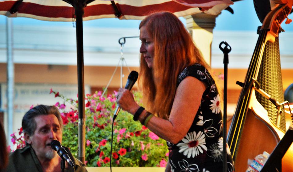 Vocalist with the Red's Blues Trio at Cafe at Adele's Tuesday night.