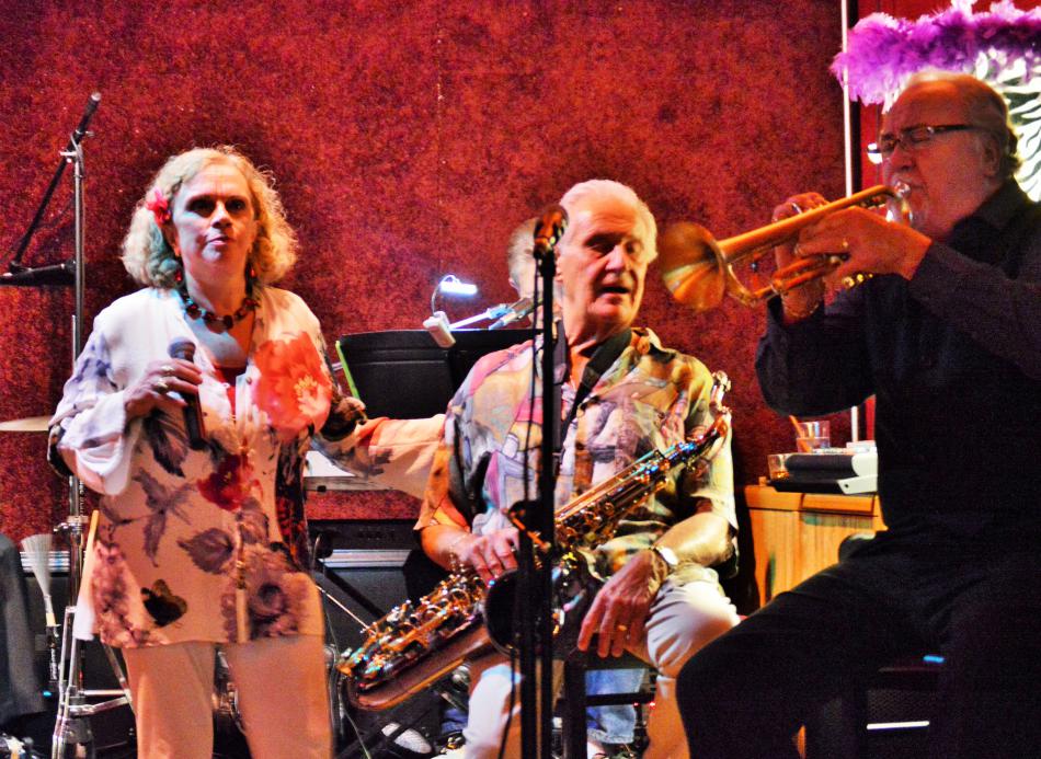 Judith Ames and jazz band at Living the Good Life Tuesday night.