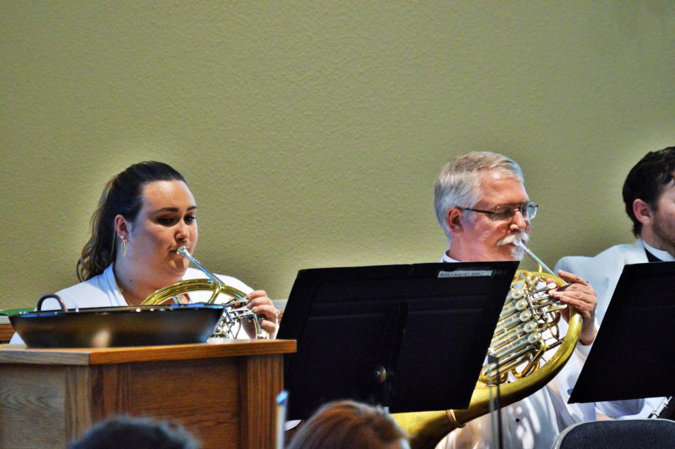 The brass section of the Tahoe Symphony Orchestra.