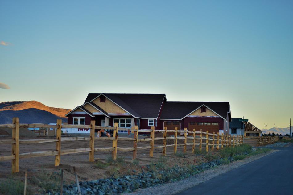 A new home nearly completed at Canyon Vista Estates off Hillview.