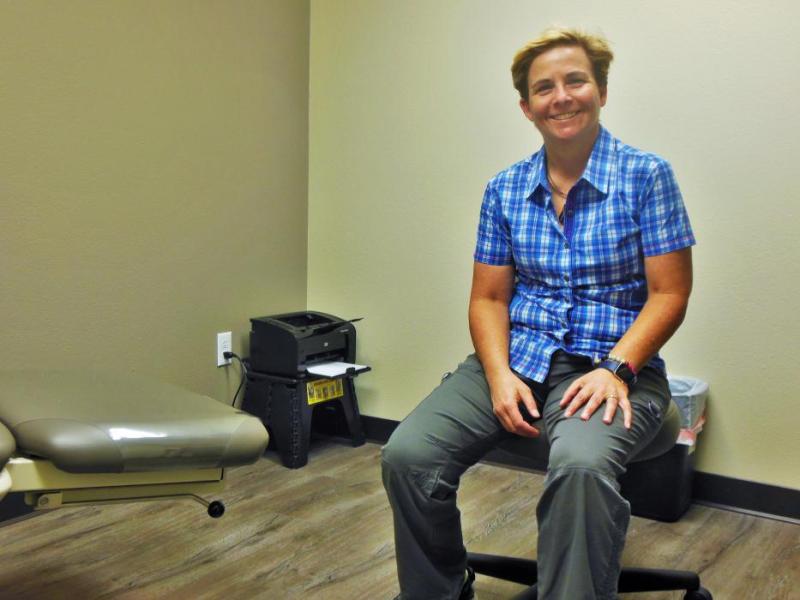 Photos by Brett Fisher. Victoria Melhuish, M.D., in an exam room at her new Carson City clinic.