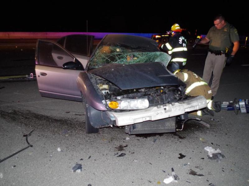 The victim's silver Saturn struck Saturday night on Highway 50 East. Photo courtesy of NHP