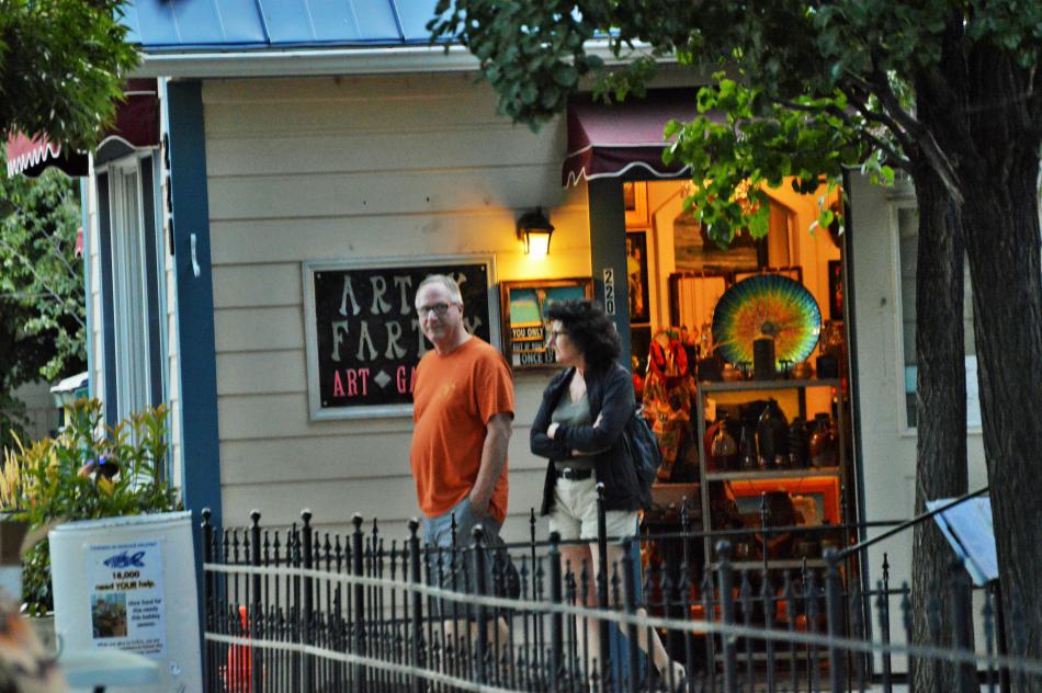 Visitors at the Artsy Fartsy Gallery on Telegraph Street.
