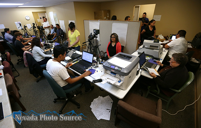 Locals receive services from a mobile Mexican Consulate event at United Latino Community. Cathleen Allison, Nevada Photo Source