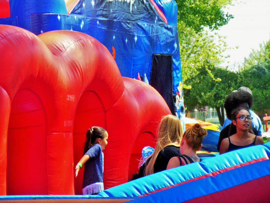 Bounce slides in the Kids Zone Saturday.