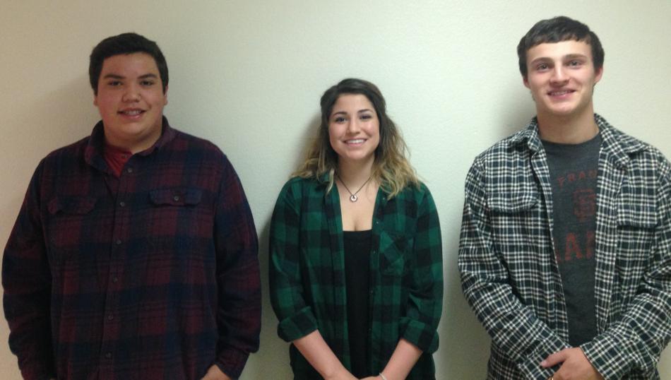 Speech and Debate from left to right, Sandro Figueroa, Sadie Share and Sawyer Barnett.
