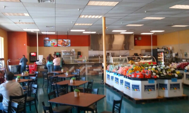 The grill and cafe inside Hacienda Market.