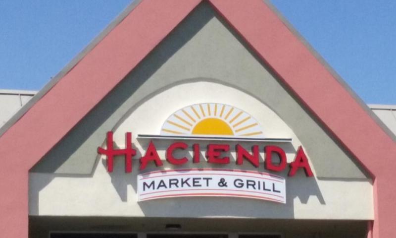 Photos by Brett Fisher. Front facade of Hacienda Market and Grill.