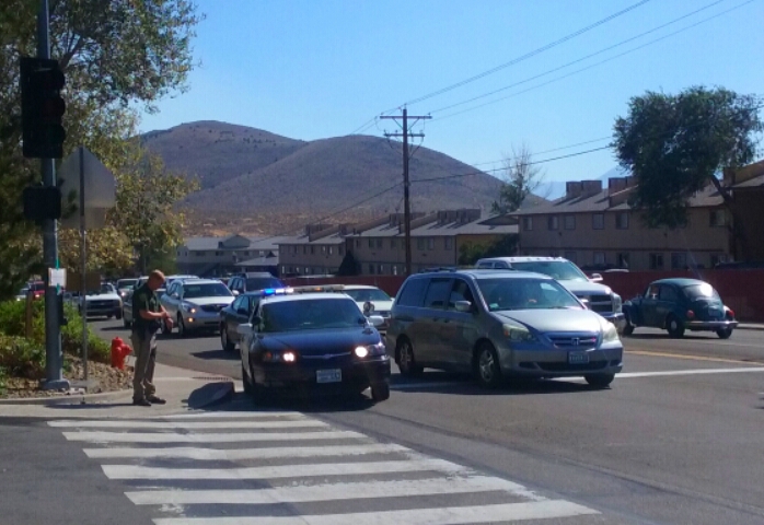 Carson City deputies do traffic control at Pheasant and Fairview. Photo by Brett Fisher