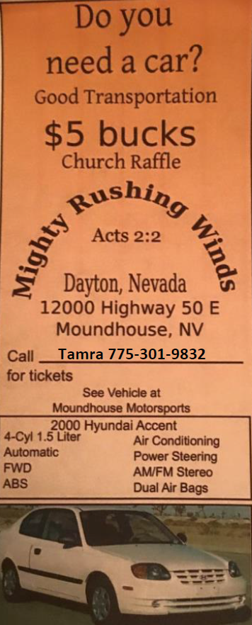 Car Raffle Sept 4th $5 a Raffle Ticket