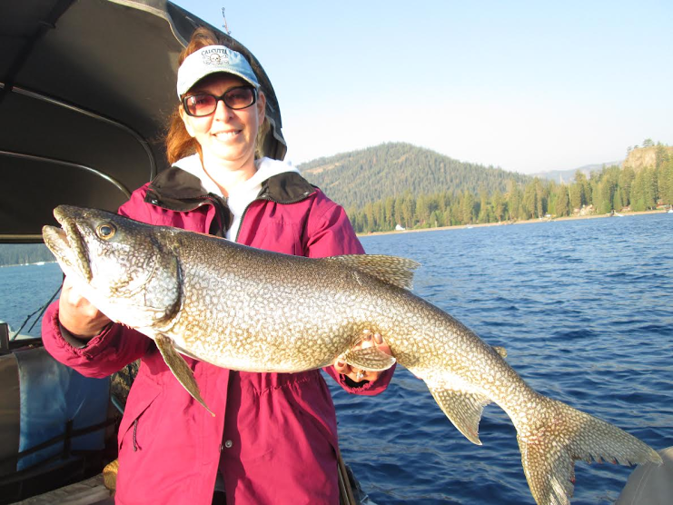Michell Kindall caught this 20 pound mackinaw at Lake Tahoe.