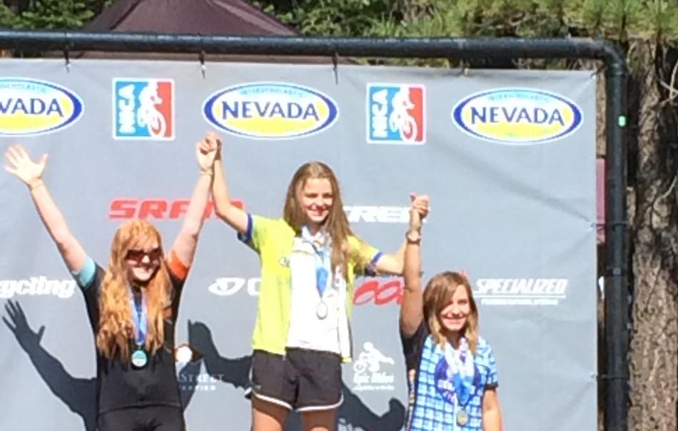 Carson High girls mountain bike team third place winner Taylor Jenkins.