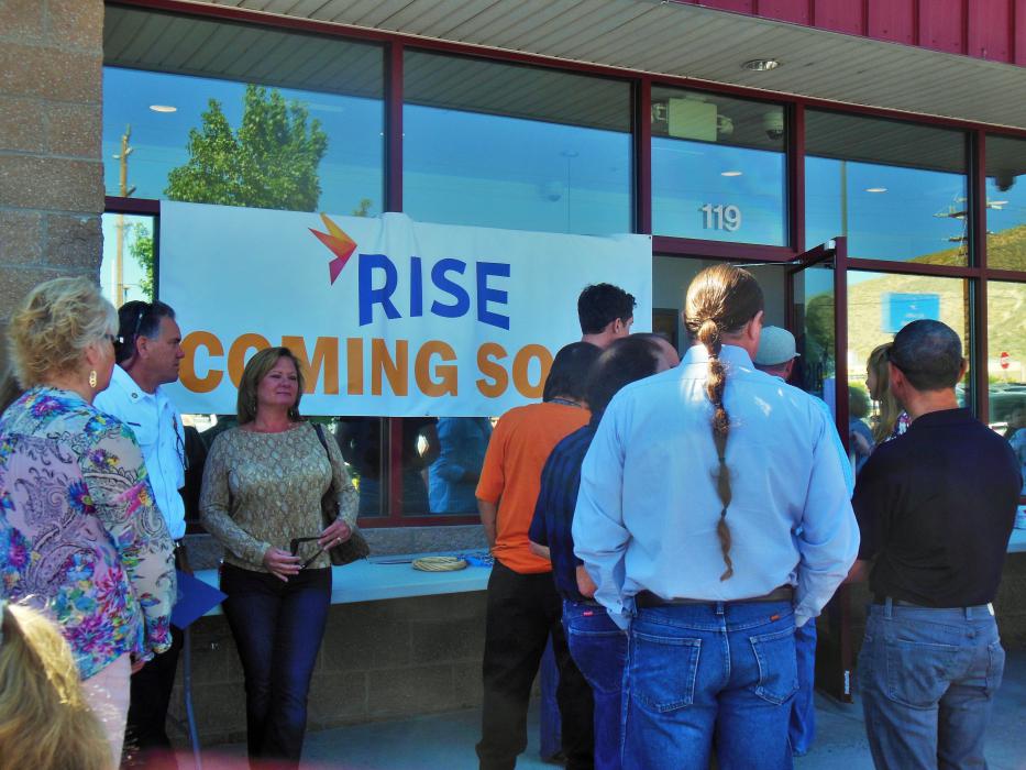 Visitors await a tour inside of the new Rise Carson City facility on Clearview Drive.
