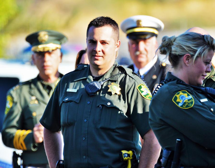 Carson City Sheriff's deputies at Sunday's 9/11 ceremony in Mills Park.