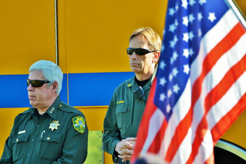 Undersheriff Steve Albertsen (left) and Sgt. Sloan of the Carson City Sheriff's Office.