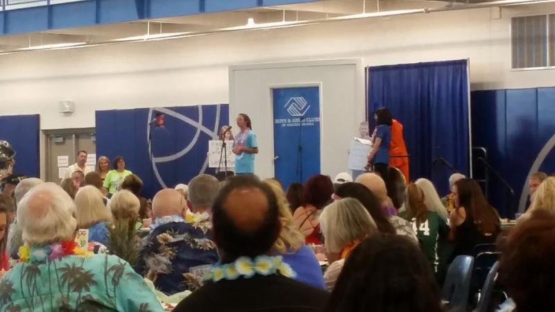 Youth of the Year, Autumn Cuellar, speaks to the crowd
