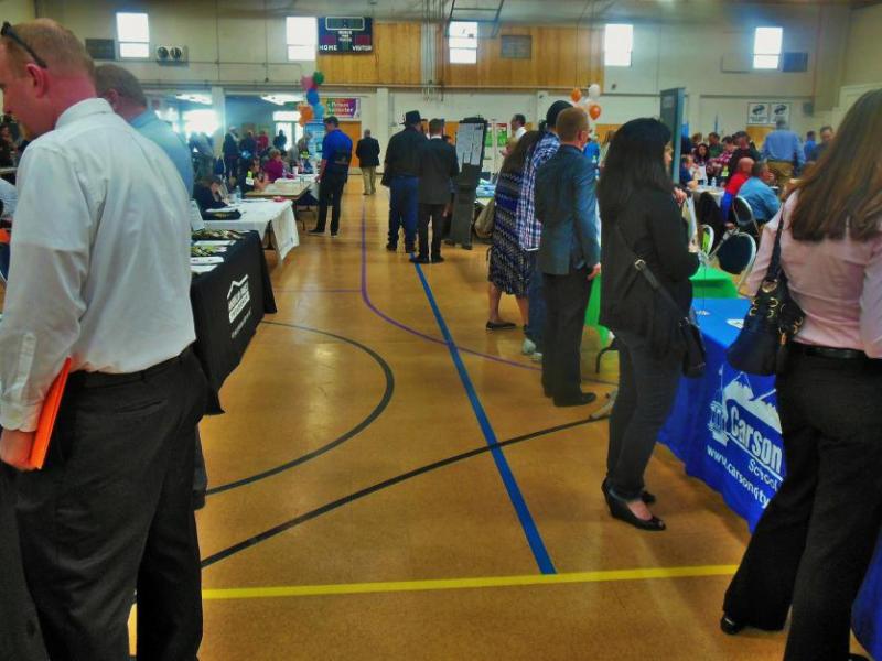Photos by Brett Fisher. The first of two job fairs held in February this year at the Carson City Community Center.