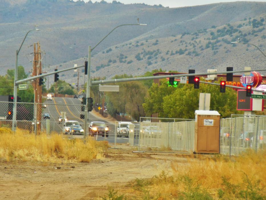 Construction fencing along East College Pkwy.