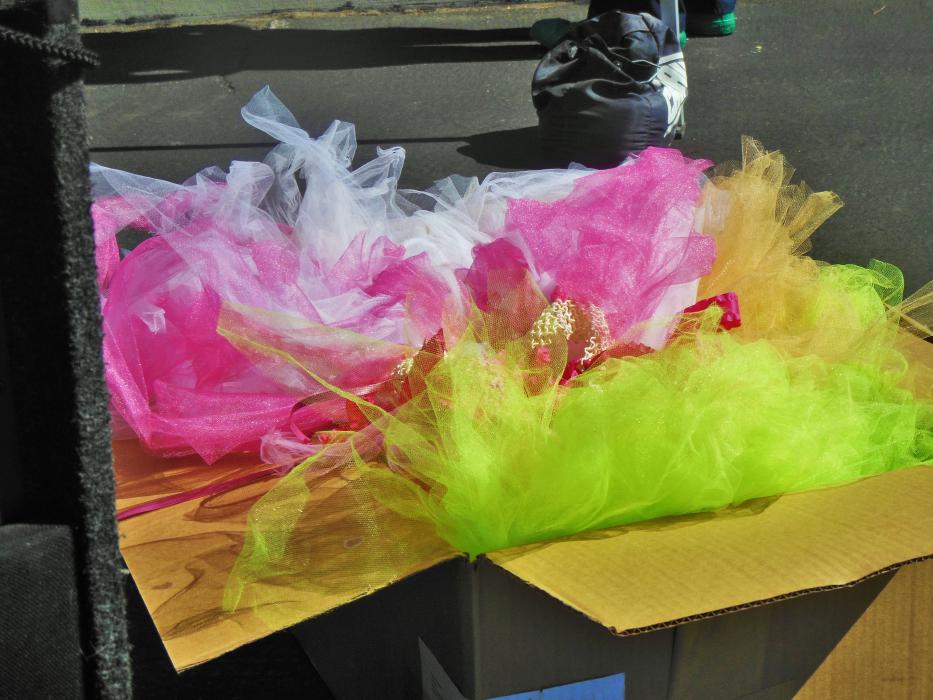 A box of Halloween costumes.