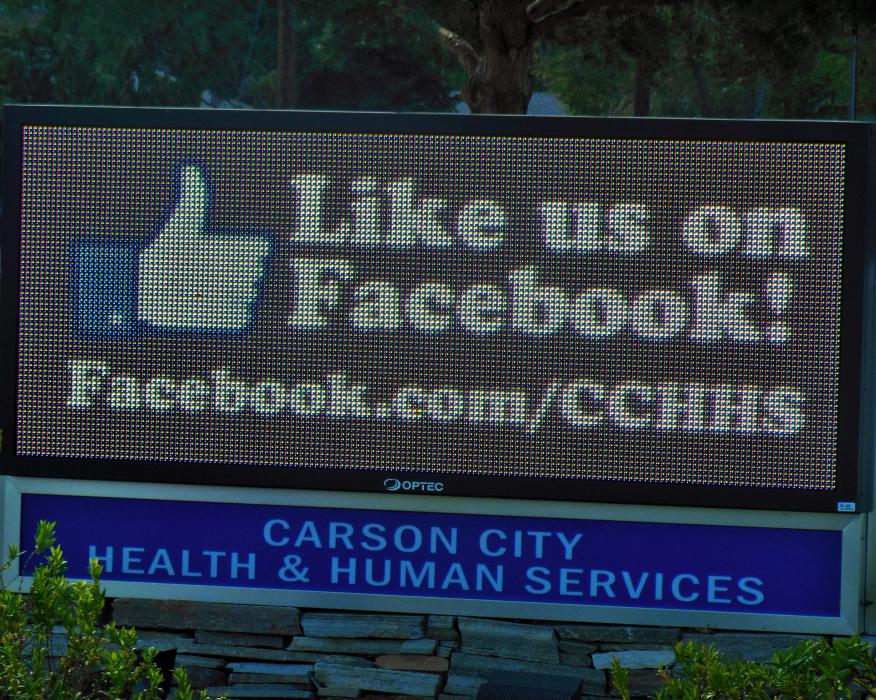 The digital sign out in front of the CCHHS building at 900 E. Long St.
