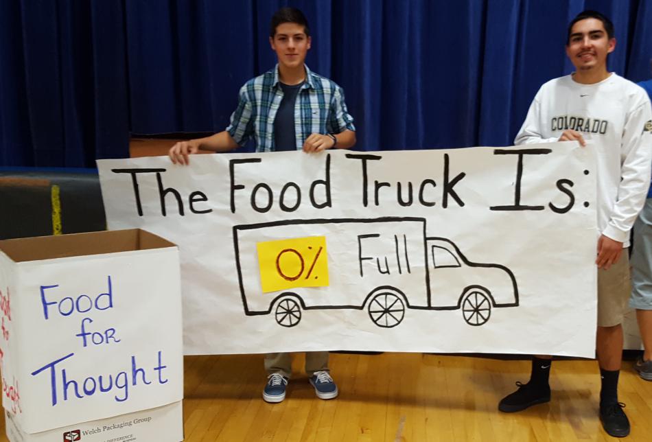 Carson High School students collect Food for Thought donations.