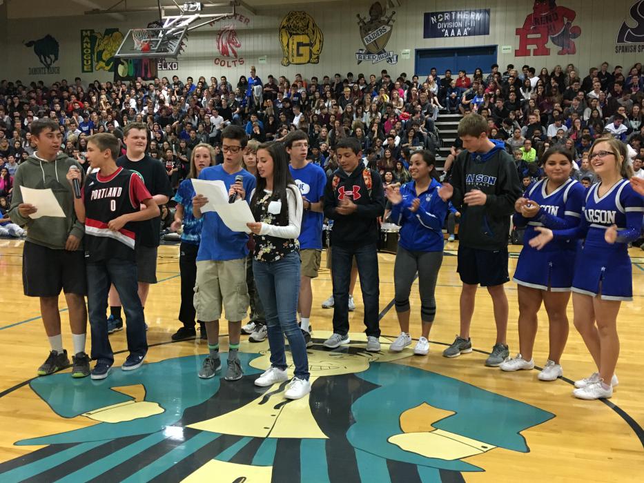 The CHS Honors freshman English class perform Respect Rap.