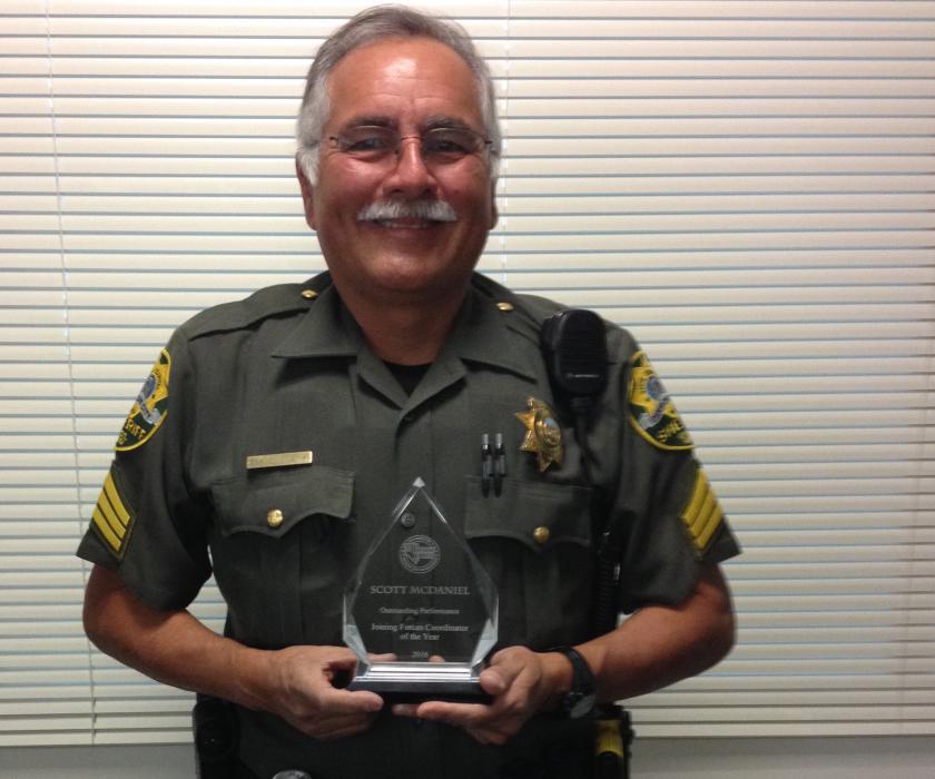 Carson City Sheriff's Sgt. McDaniel was honored as 2016 Joining Forces Coordinator of the Year.