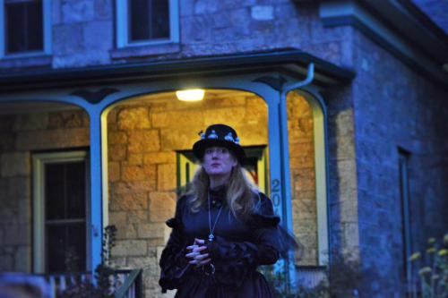 Photo by Brett Fisher. Madame Curry at the Edwards House during the Carson City Ghost Walk.