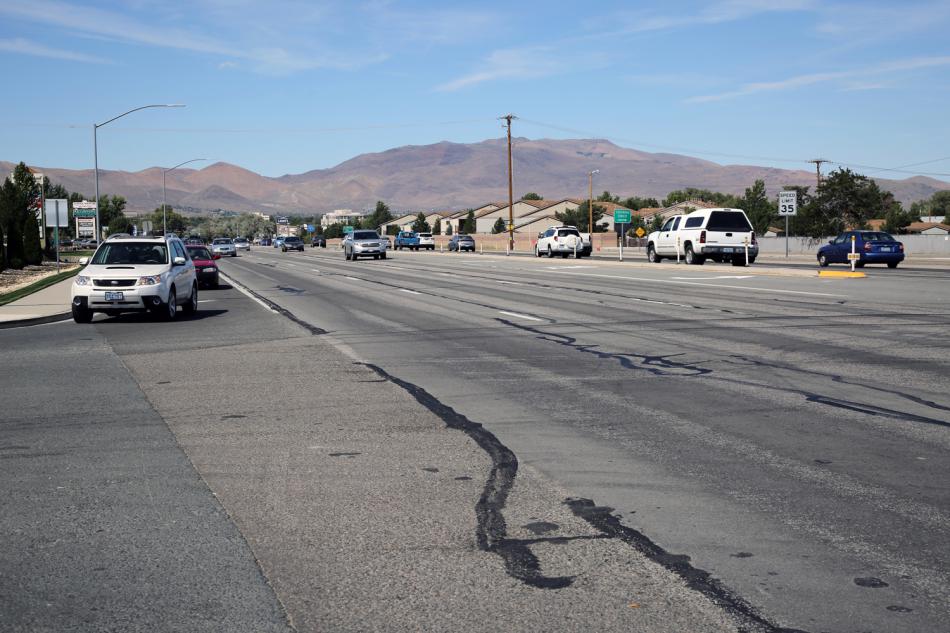 South Carson Street before the resurfacing project.