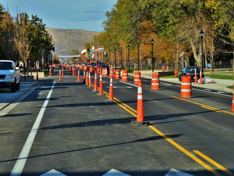 Photos by Brett Fisher. The new downtown Carson Street corridor is all but finished in time for Nevada Day.